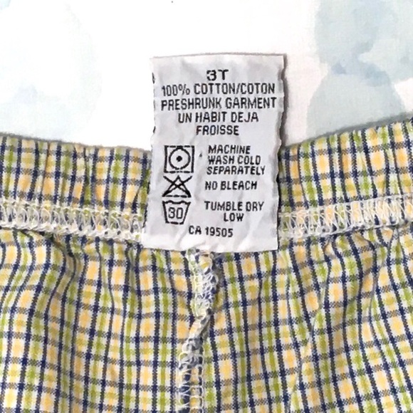 3 for $15 Painting Red Rhinos Kids Yellow Green Blue Stripe Plaid Check Shorts - Picture 8 of 8